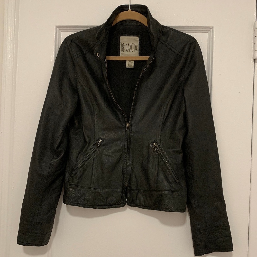 BB Dakota 100% Leather Moto-Jacket